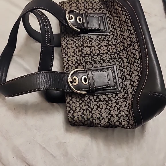 Coach Black and Brown Signature Tote - Picture 4 of 7